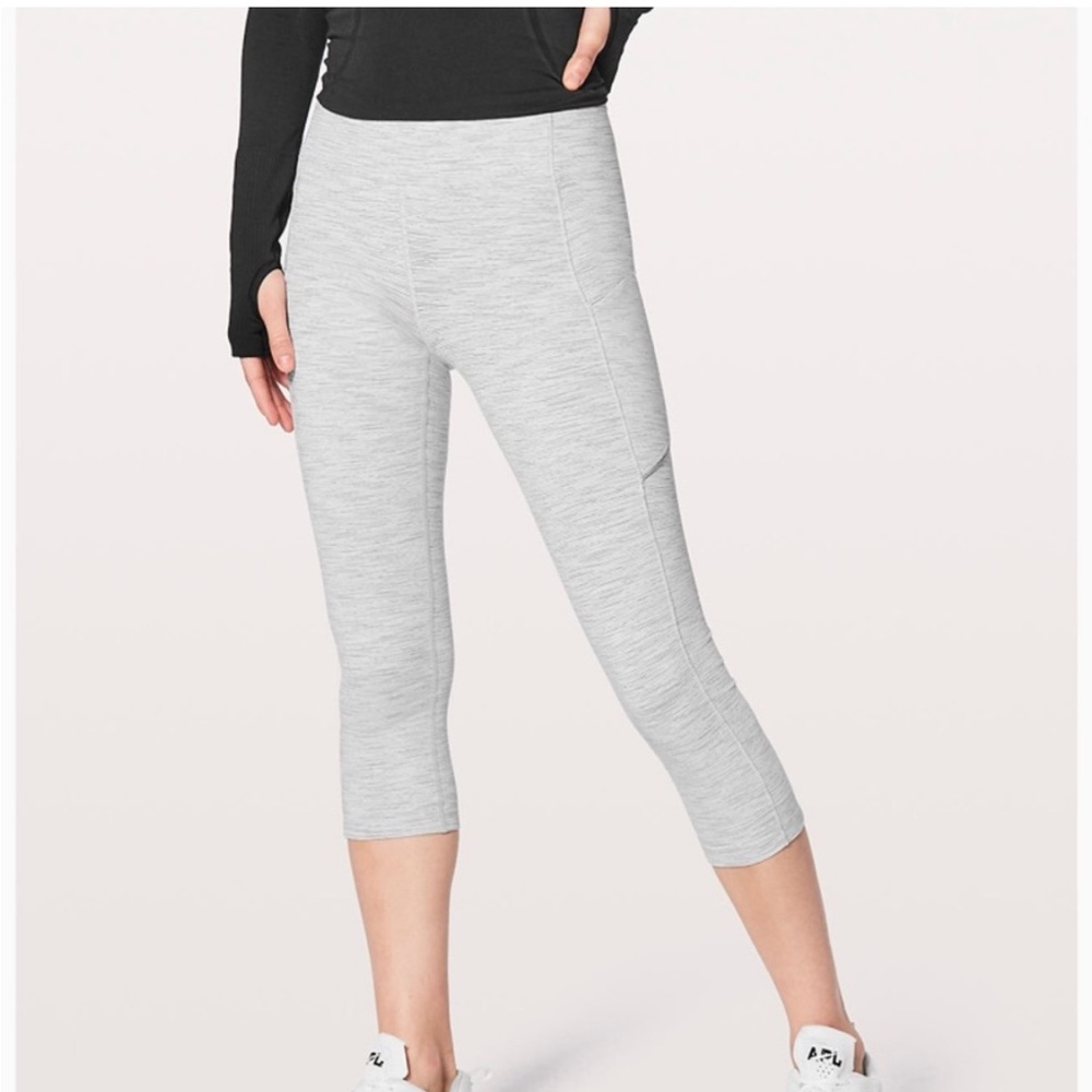 Lululemon Speed Up Crop Tight Light Grey